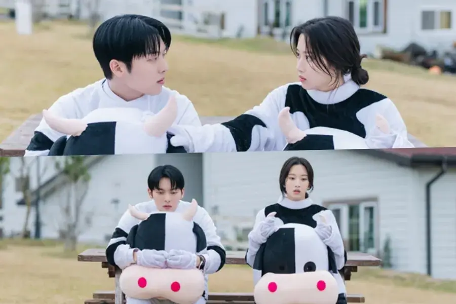 Choi Hyun Wook And Mun Ka Young Face Hilarious Mishaps In Cow Costumes In "My Dearest Nemesis" 그림